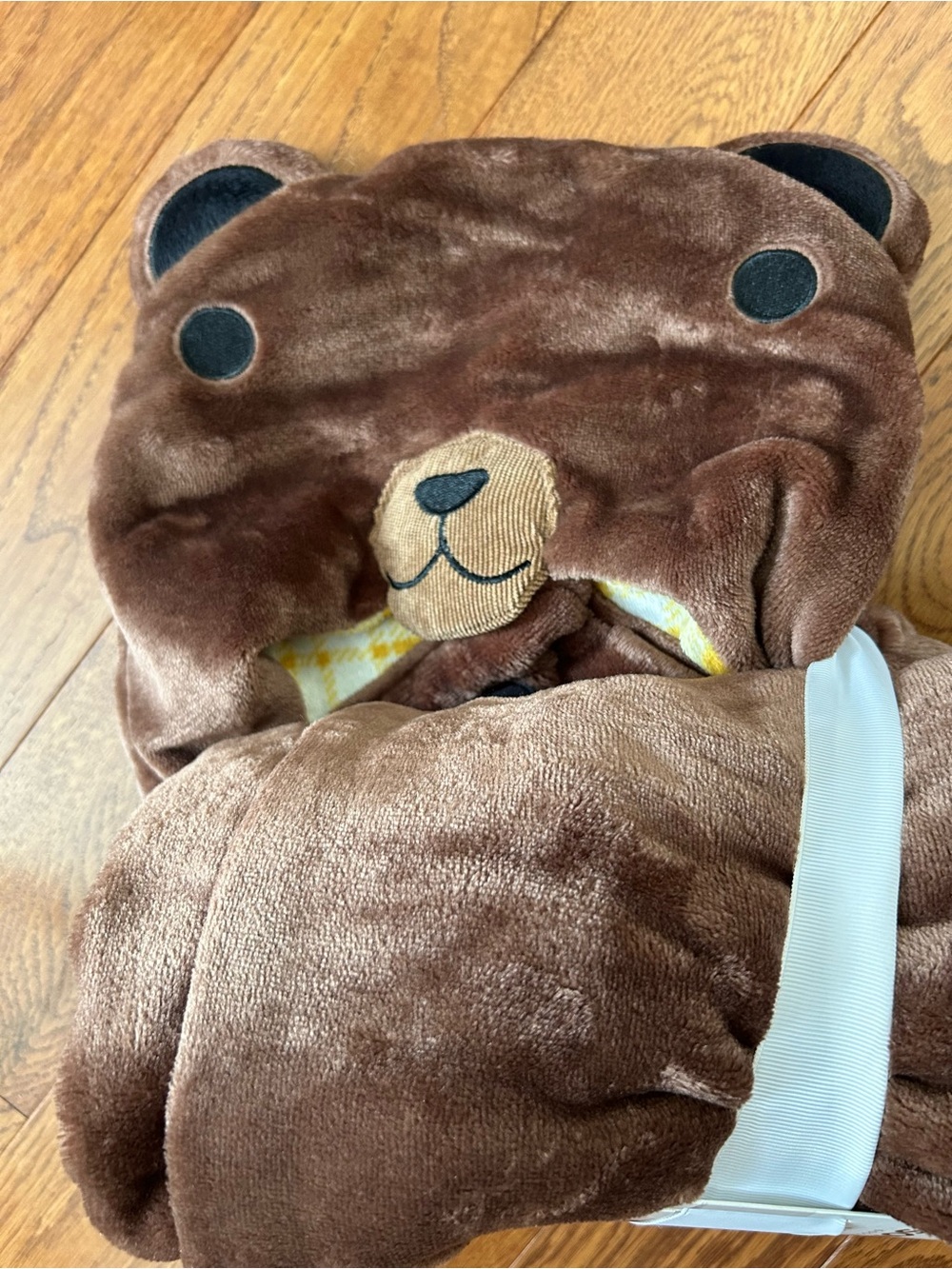 SONOMA Kids Brown Bear Hooded Throw Wearable Blanket with Hand Pockets NWT